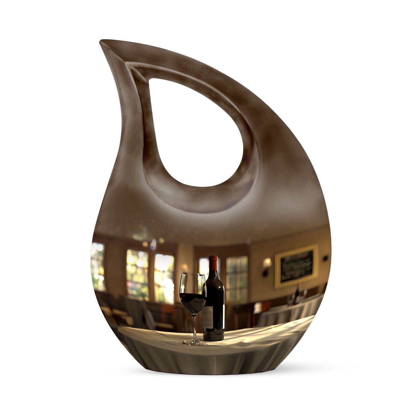 10-inch Cross Drop design Wine Urn, Aluminium Cremation Box for ashes