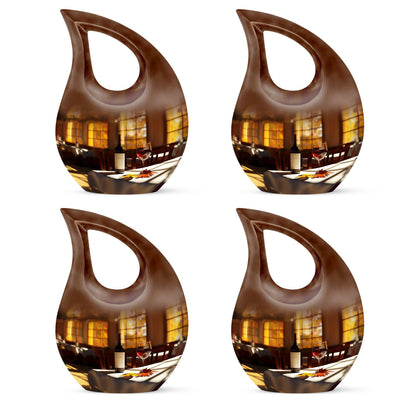 10-inch Wine themed cross drop design affordable cremation urn with personal engraving option