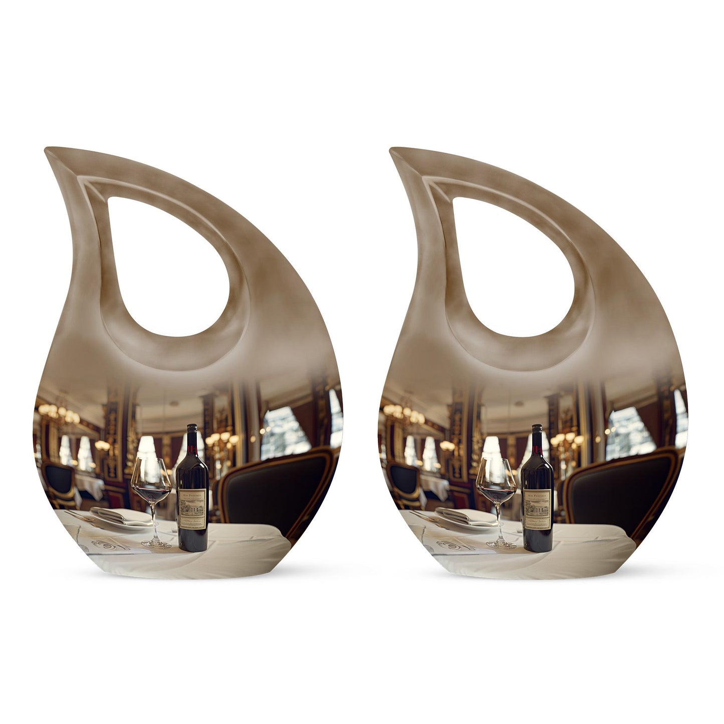 10-inch Wine-colored Cross Drop Memorial Urn with Personalized Engraving