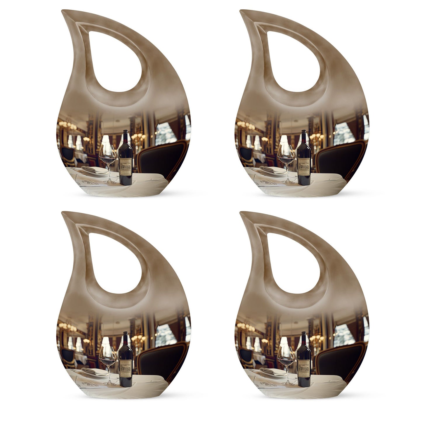 10-inch Wine-colored Cross Drop Memorial Urn with Personalized Engraving