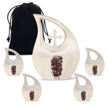 Snake Urn with Cross Drop design,