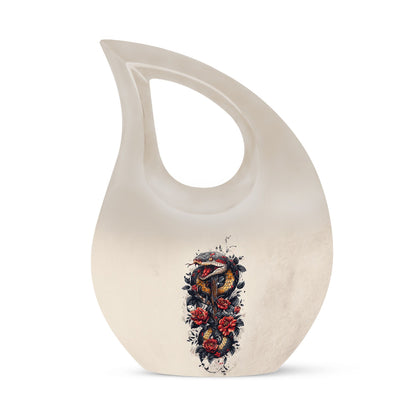 Snake Urn with Cross Drop design,