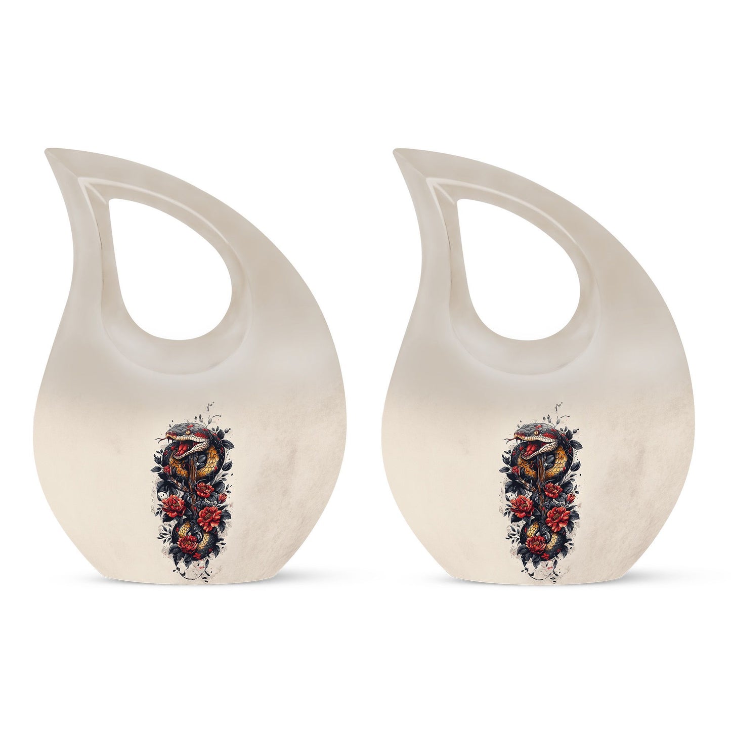 Snake Urn with Cross Drop design,