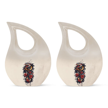 Snake Urn with Cross Drop design,