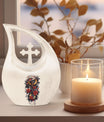 Snake Urn with Cross Drop design,