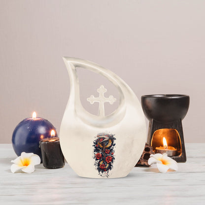 Snake Urn with Cross Drop design,