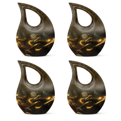10-inch Snake Urn with Cross Drop design for mom's ashes, 