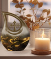 10-inch Snake Urn with Cross Drop design for mom's ashes, 