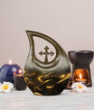 10-inch Snake Urn with Cross Drop design for mom's ashes, 