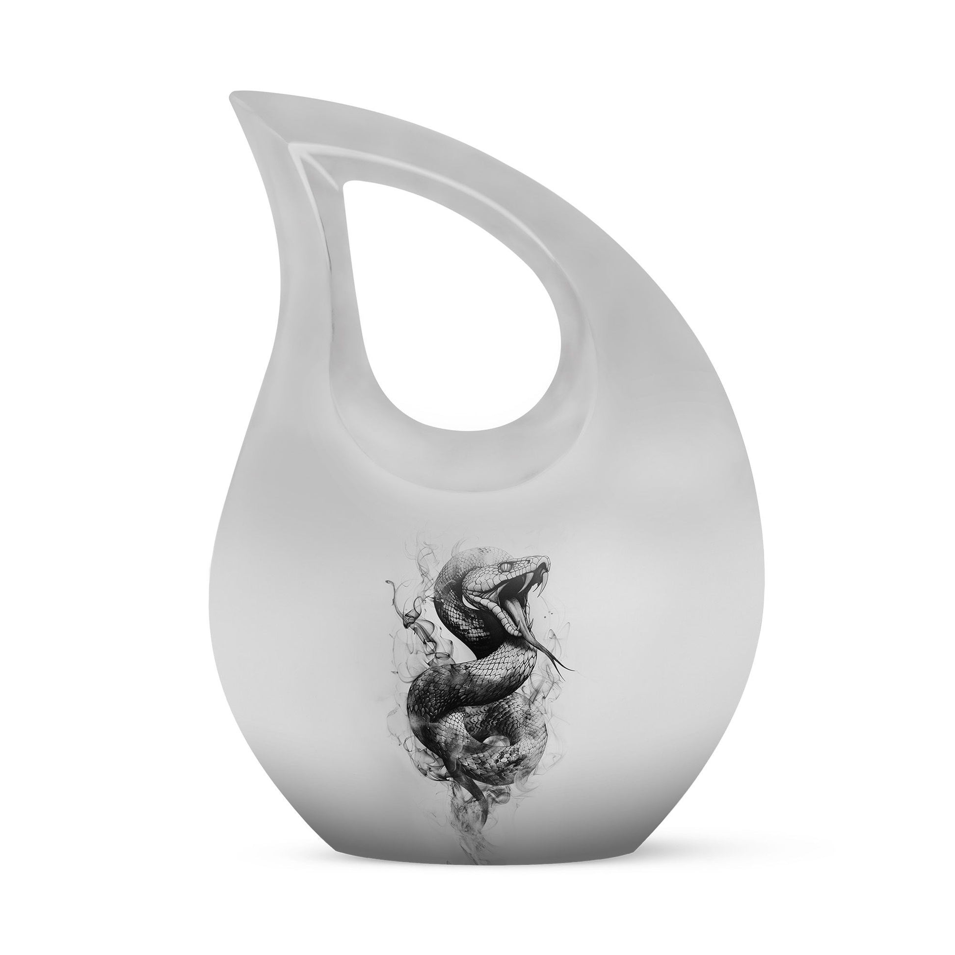 Large 10-inch Snake Urn in Pink, Cross Drop Design, 