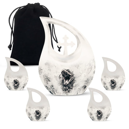  large Snake Urn with Cross Drop design for memorial purpose