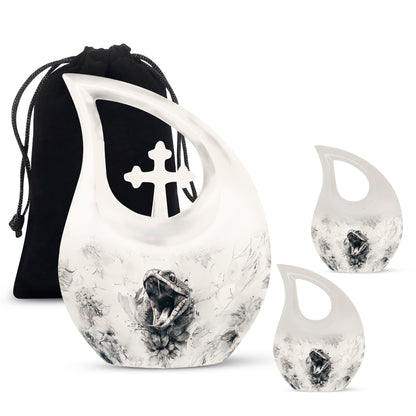  large Snake Urn with Cross Drop design for memorial purpose