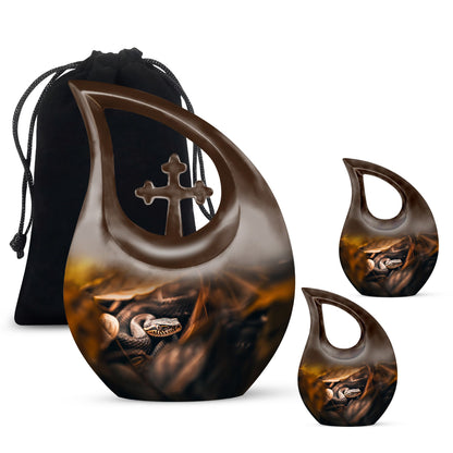 10 Inch Snake Urn with Cross Drop design