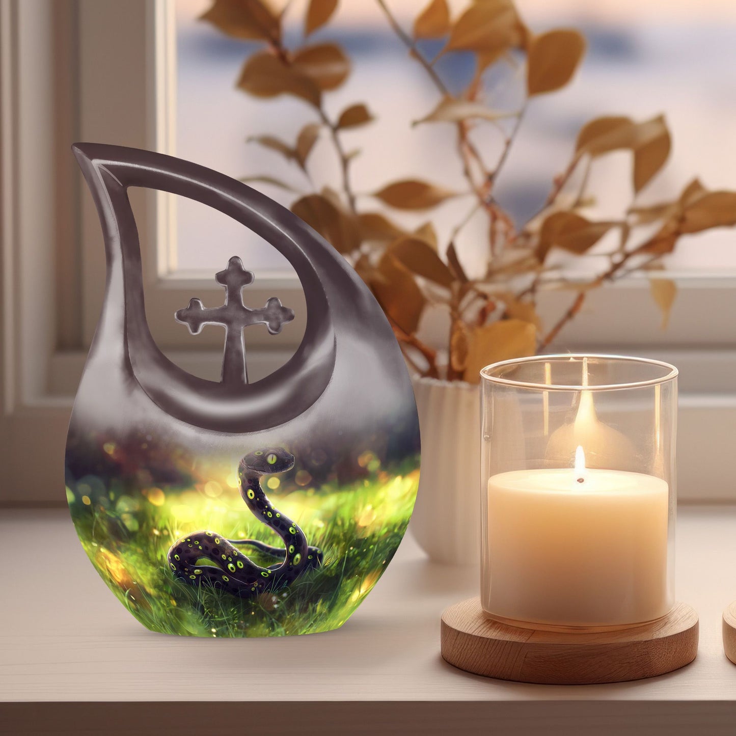 10-inch snake design modern urn 