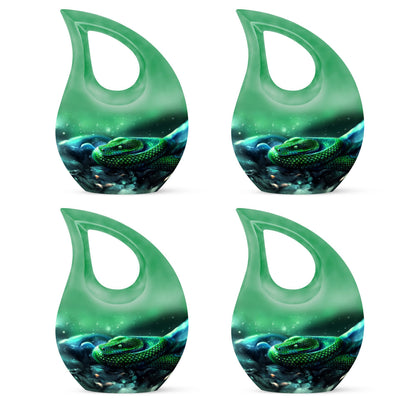 10-inch custom mom urn, snake design with cross drop,