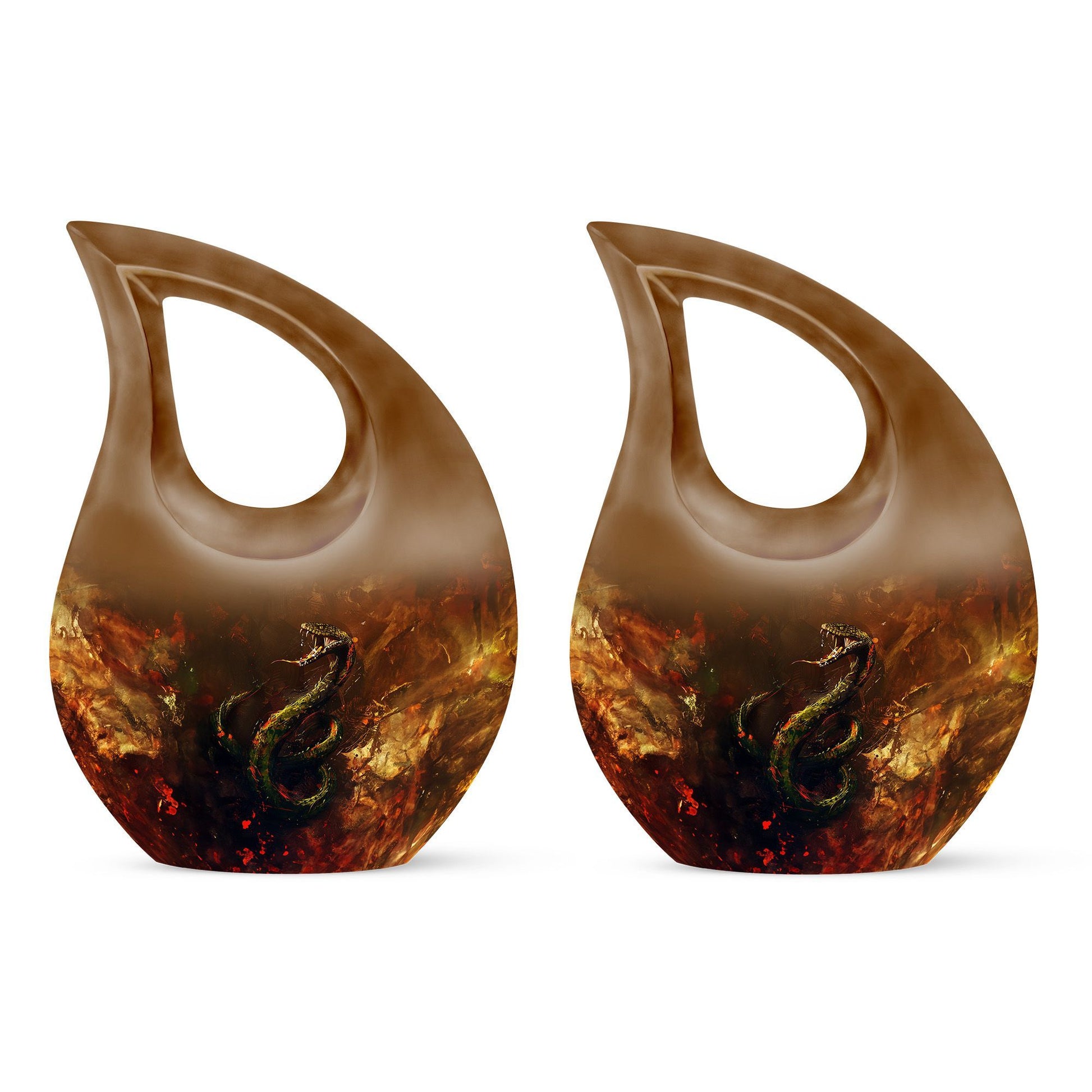 Snake-themed 10-inch Cross Drop Memorial Urn 