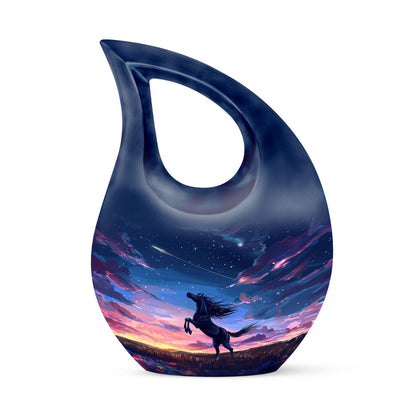 10-inch Horse Urn with Cross Drop design, 