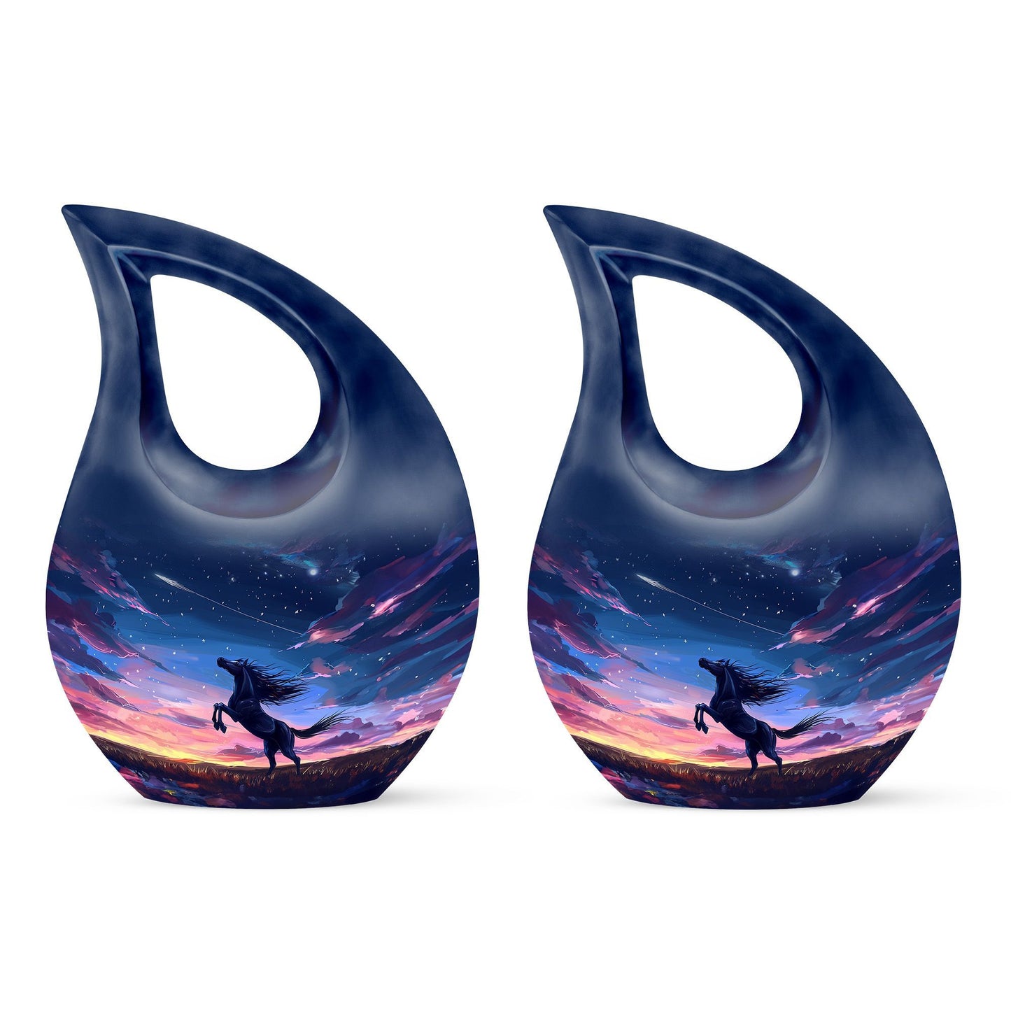 10-inch Horse Urn with Cross Drop design, 