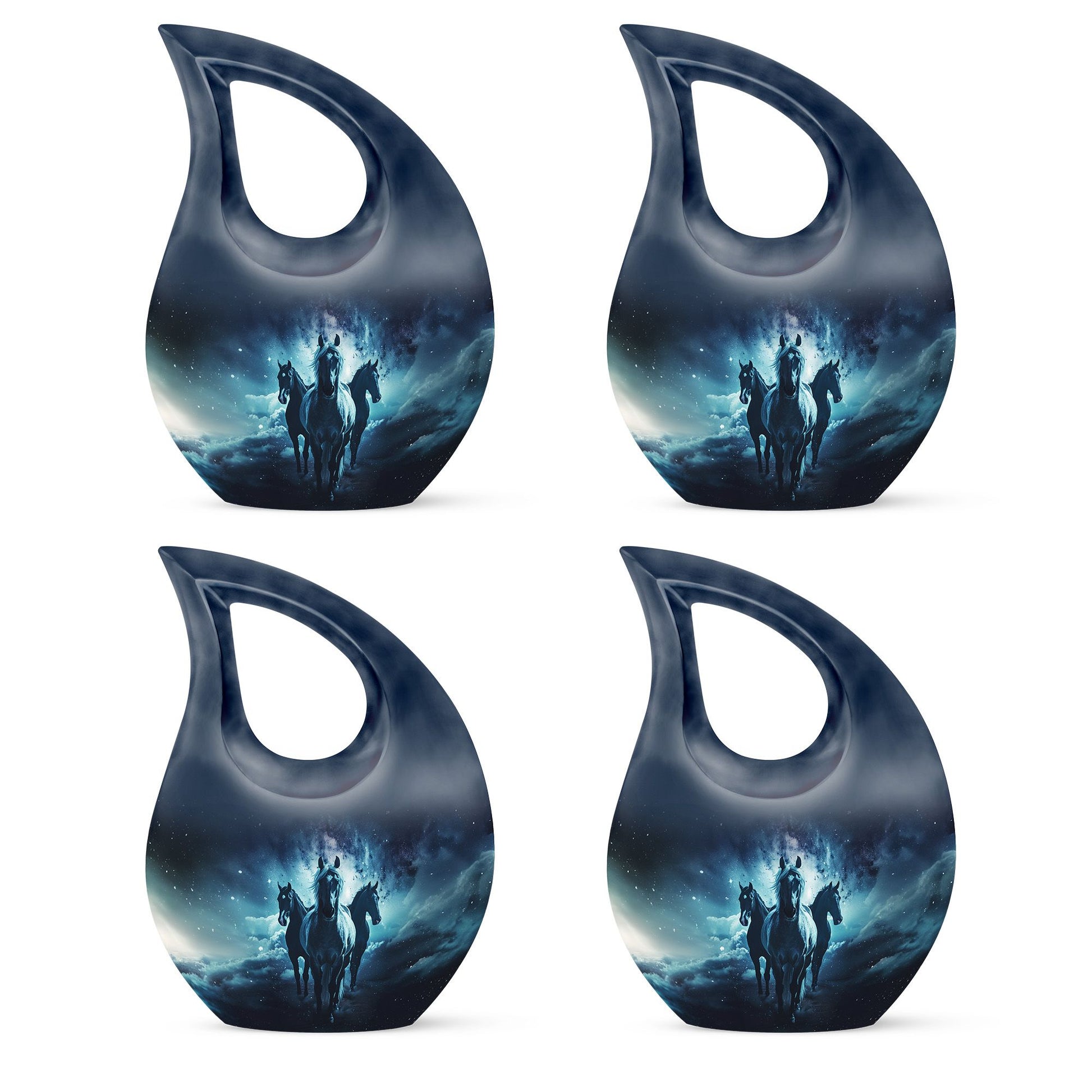 10-inch Horse themed Cross Drop urn 