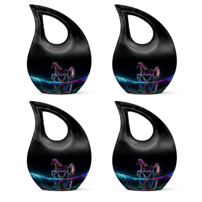  10-inch horse urn with Cross Drop design,