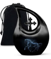 Medium-sized horse theme Cross Drop urn, 