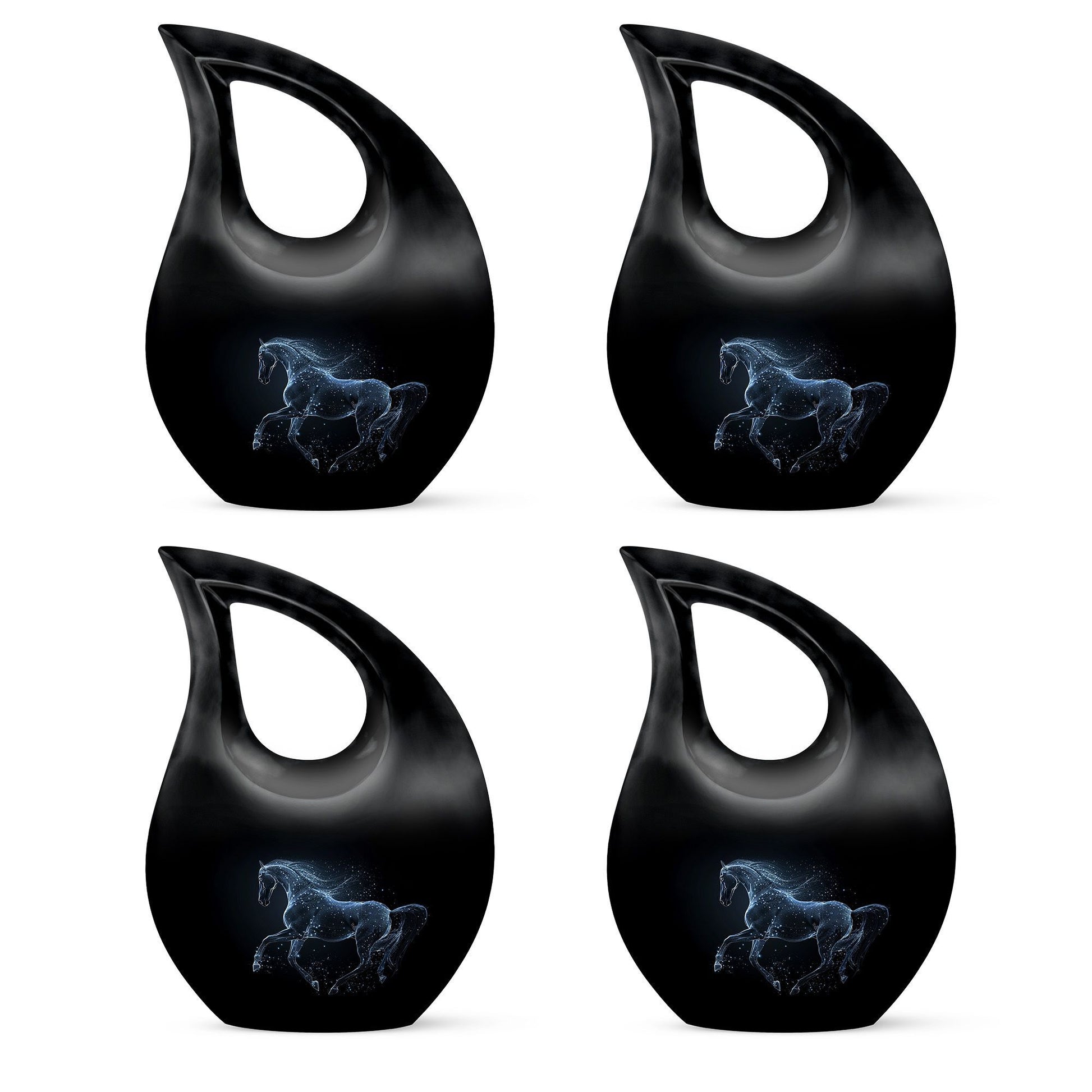 Medium-sized horse theme Cross Drop urn, 