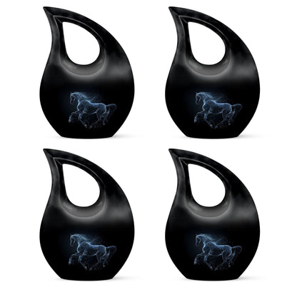Medium-sized horse theme Cross Drop urn, 