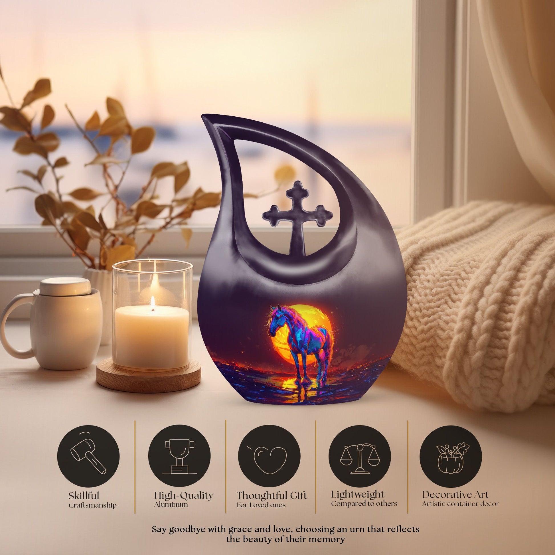 Urn - Cross Drop designed Keepsake 