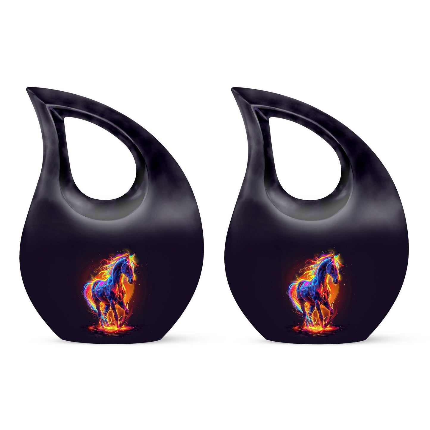 10 inch Horse themed Cross Drop urn 