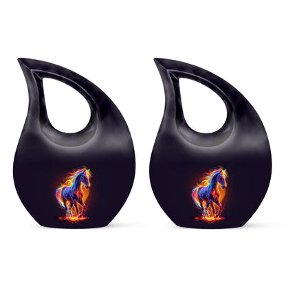 10 inch Horse themed Cross Drop urn 
