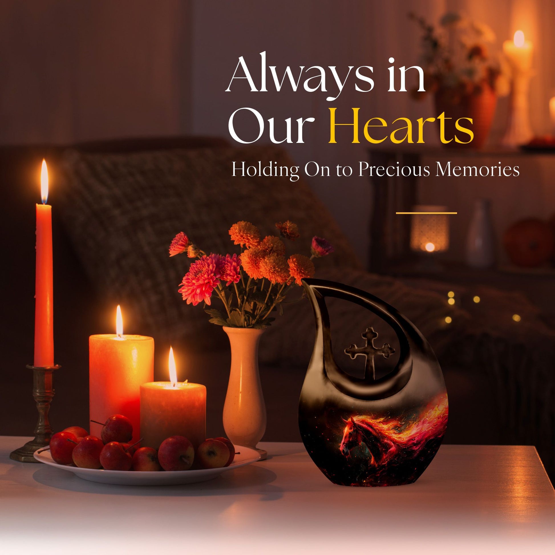  Horse themed Cross Drop Memorial Urn,