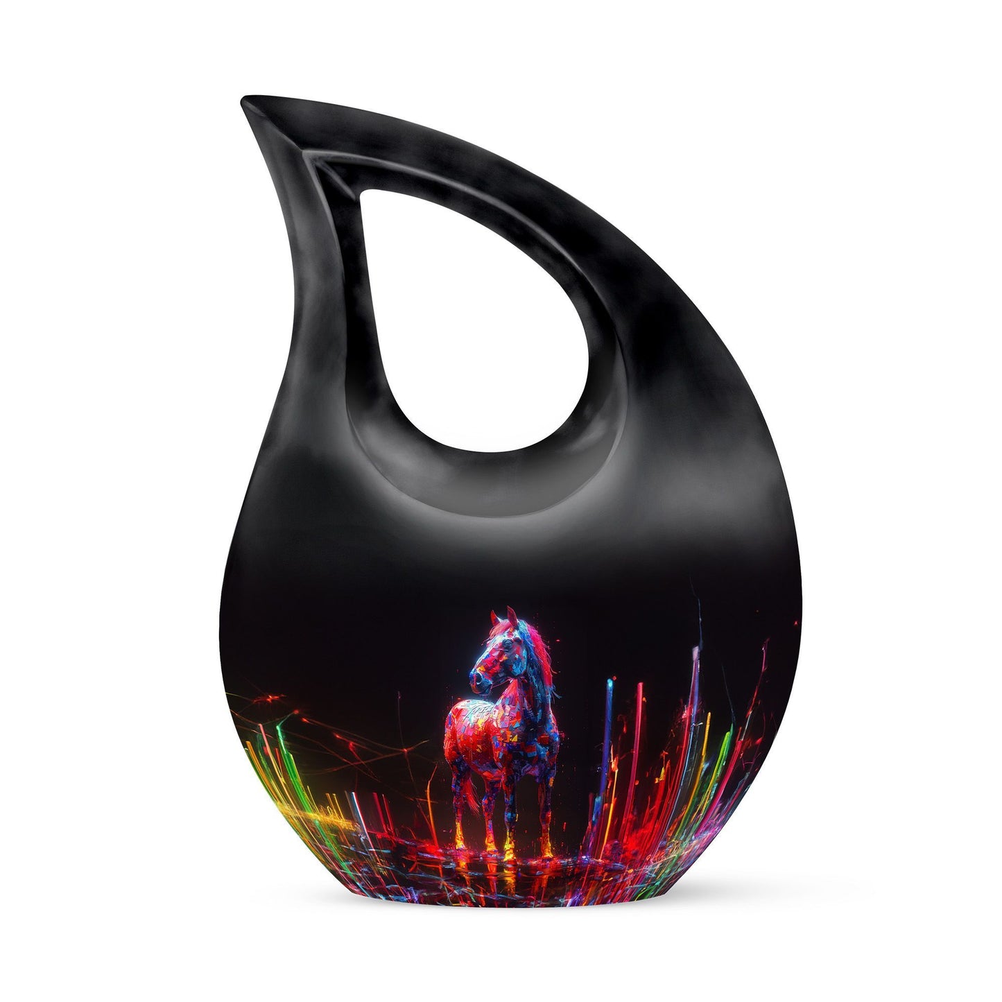  Horse Urn with Cross Drop design