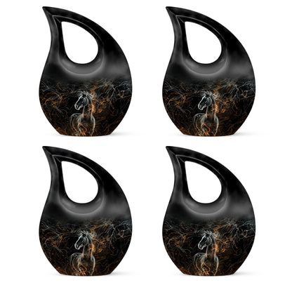 Customized 10-inch Horse Urn with Cross Drop design,