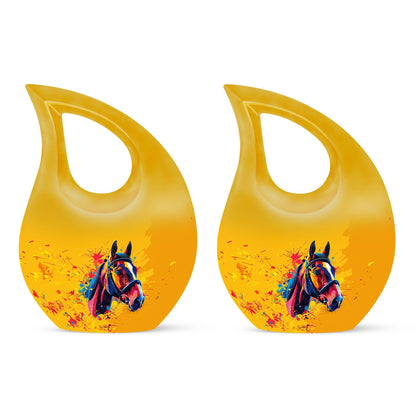 10-inch Horse themed Cross Drop Extra Large Urn, 