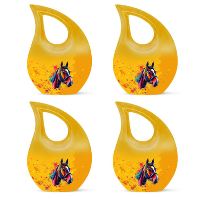 10-inch Horse themed Cross Drop Extra Large Urn, 