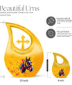 10-inch Horse themed Cross Drop Extra Large Urn, 