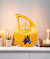 10-inch Horse themed Cross Drop Extra Large Urn, 