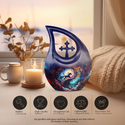  Blue Horse-themed urn