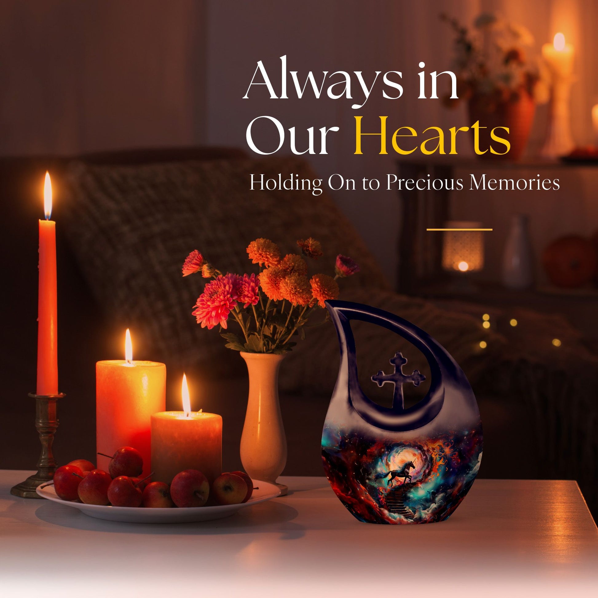  Blue Horse-themed urn