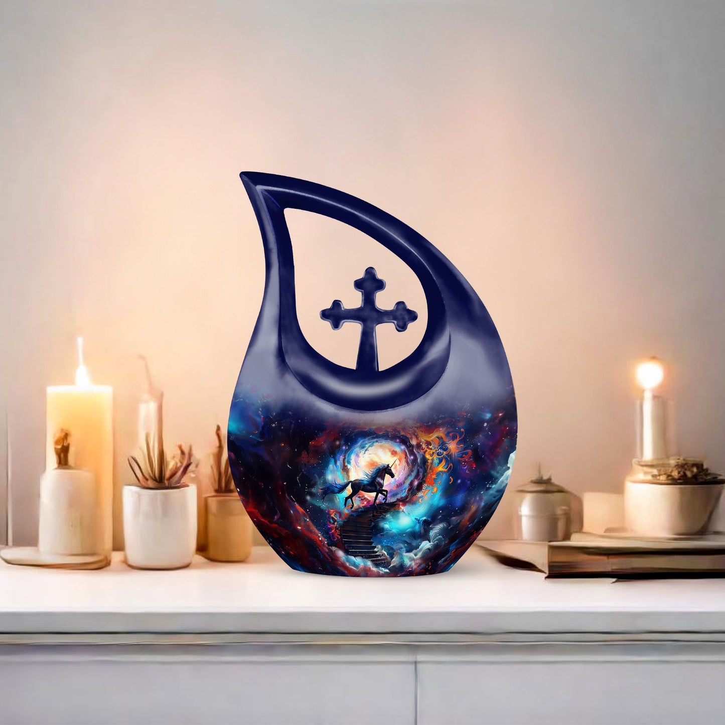  Blue Horse-themed urn