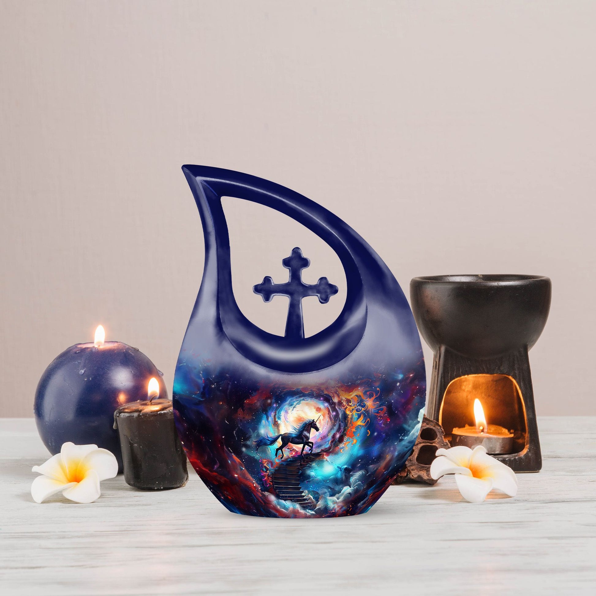  Blue Horse-themed urn