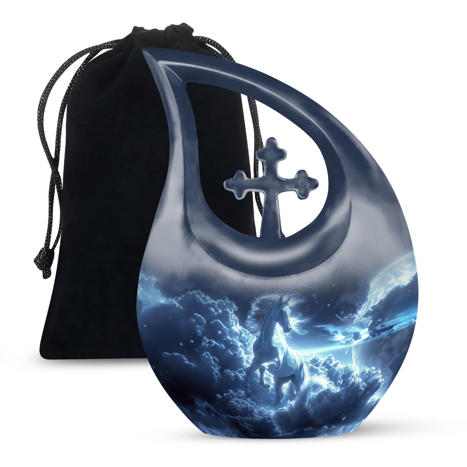  Horse themed Cross Drop urn 