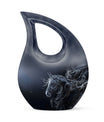 10-inch Horse-themed Large Cremation Urn with Cross