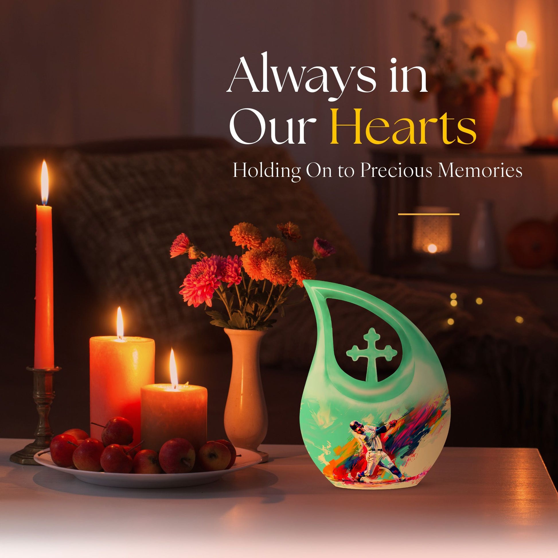 Baseball themed urn for ashes