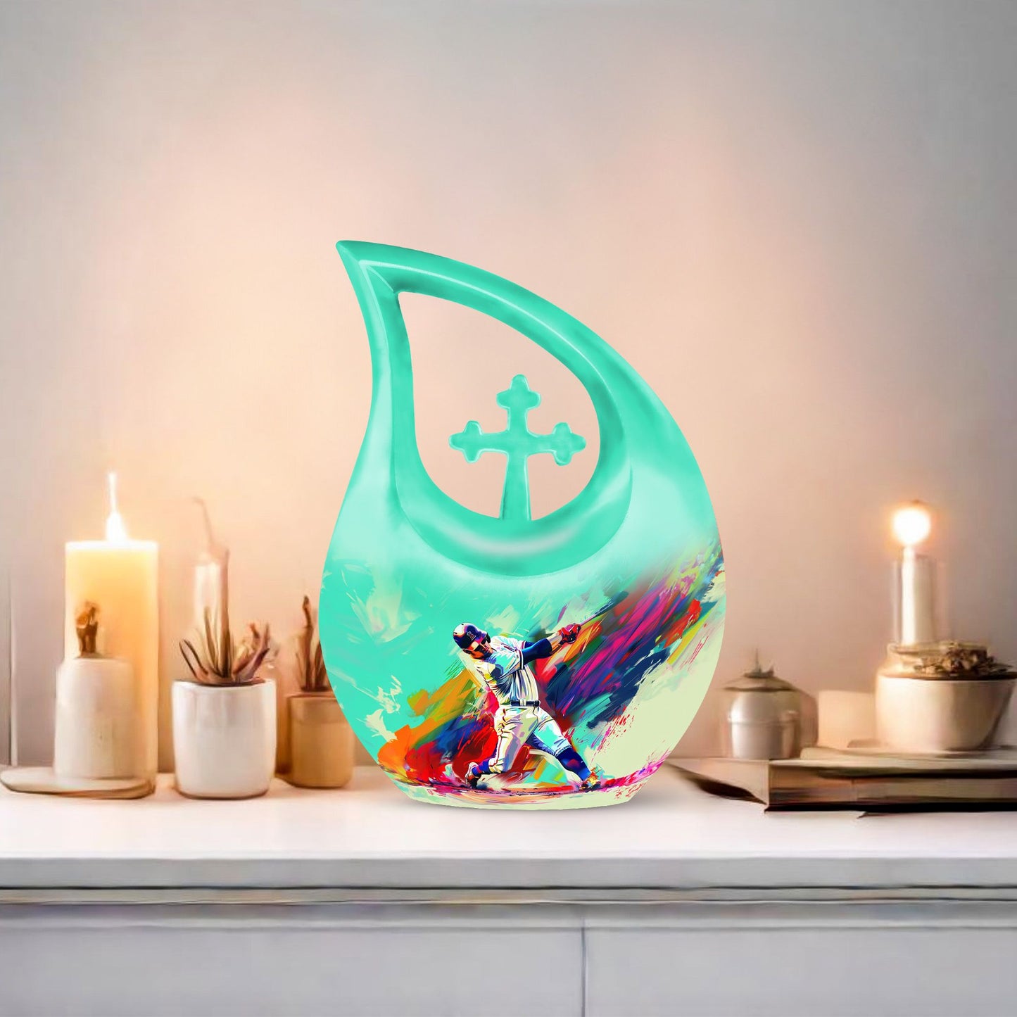 Baseball themed urn for ashes