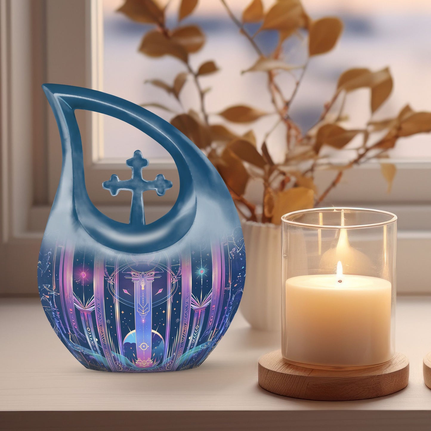 Zodiac-theme memorial urn