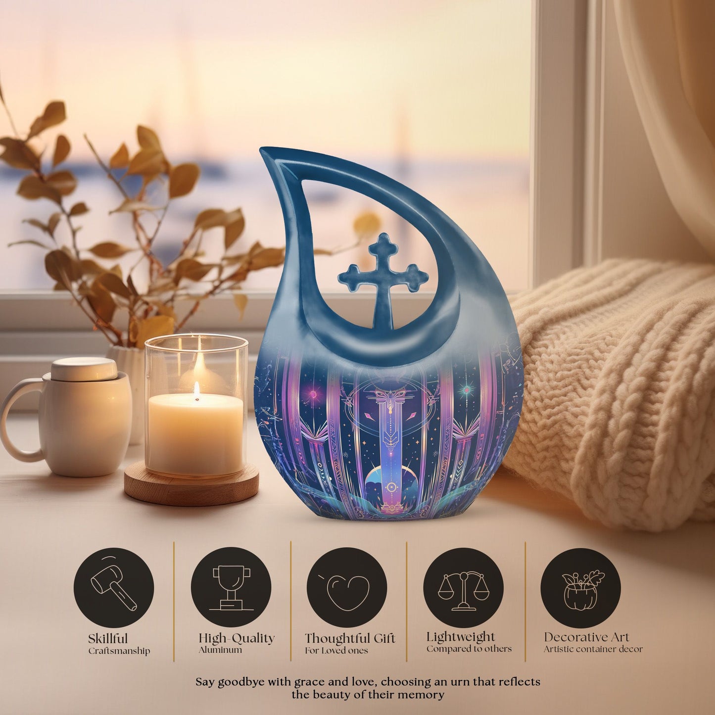 Zodiac-theme memorial urn