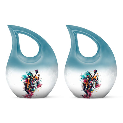 Basketball Theme Cross Drop Urn