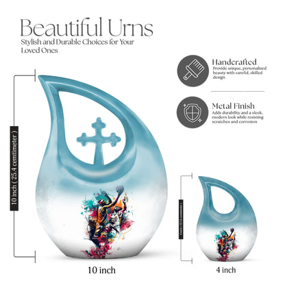 Basketball Theme Cross Drop Urn