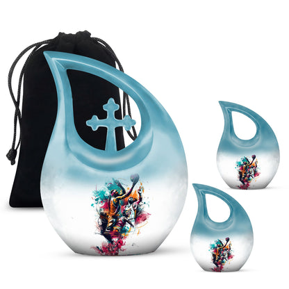 Basketball Theme Cross Drop Urn